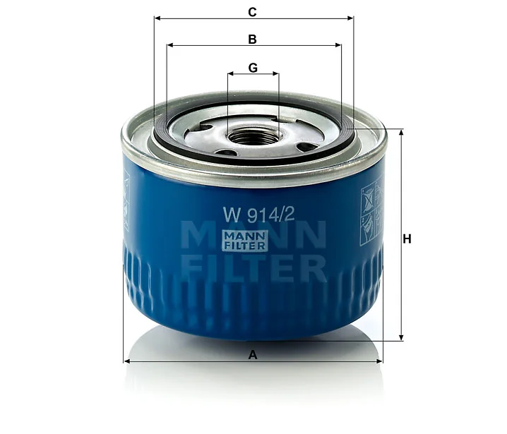 Mann-Filter - W 914/2 - Oil filter spin-on