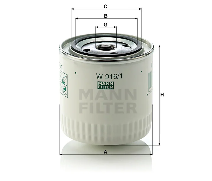 Mann-Filter - W 916/1 - Oil filter (spin-on)