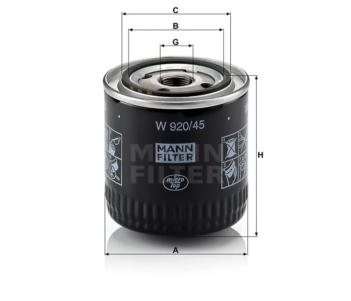 Mann-Filter - W 920/45 - Oil filter