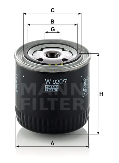 Mann-Filter - W 920/7 - Oil filter spin-on