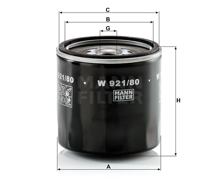 Mann-Filter - W 921/80 - Oil filter (spin-on)