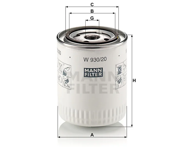 Mann-Filter - W 930/20 - Oil filter spin-on