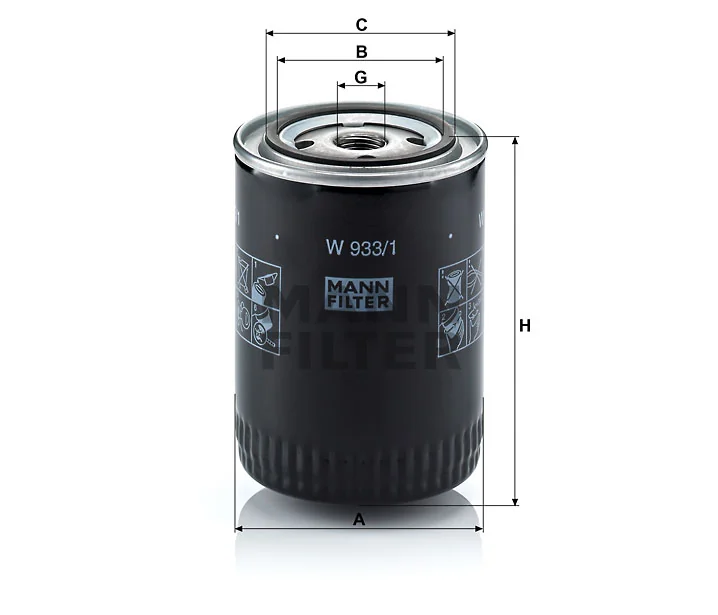 Mann-Filter - W 933/1 - Oil filter (spin-on)