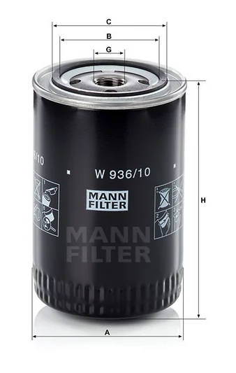 Mann-Filter - W 936/10 - Oil filter (spin-on)