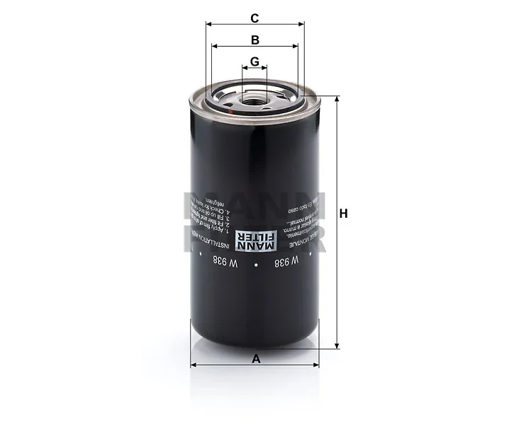 Mann-Filter - W 938 - Oil filter (spin-on)