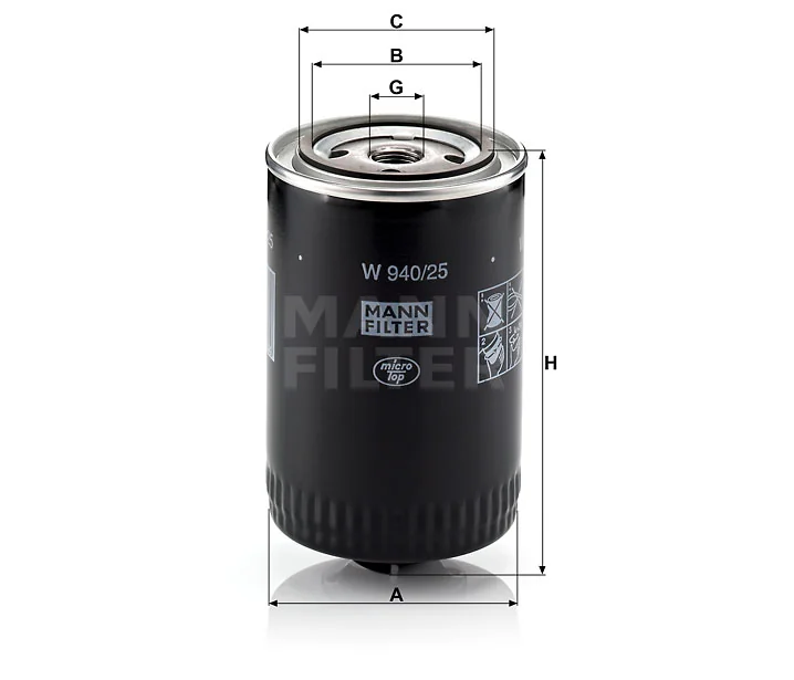 Mann-Filter - W 940/25 - Oil filter (spin-on)