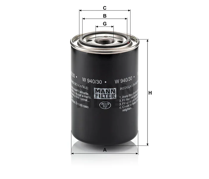 Mann-Filter - W 940/30 - Oil filter (spin-on)