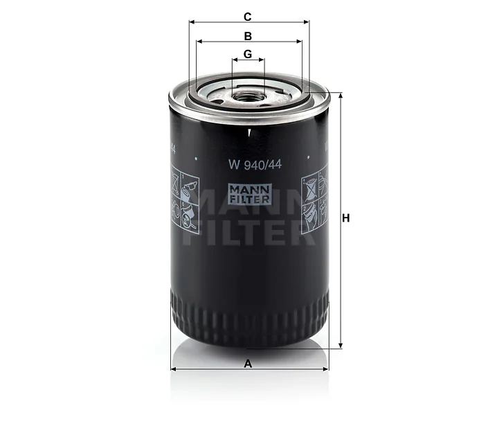Mann-Filter - W 940/44 - Oil filter (spin-on)