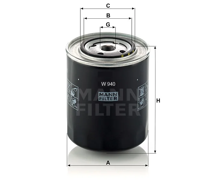 Mann-Filter - W 940 - Oil filter spin-on