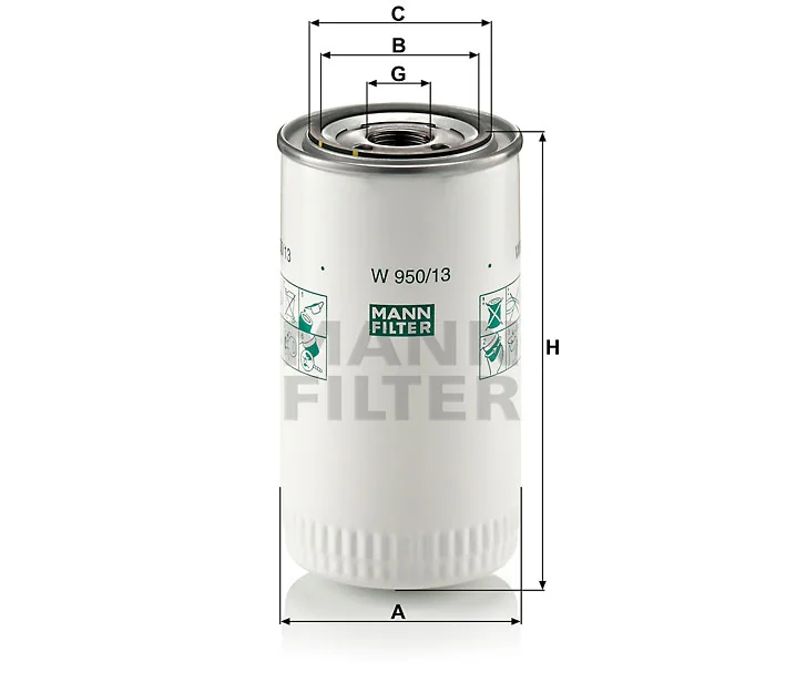 Mann-Filter - W 950/13 - Oil filter (spin-on)