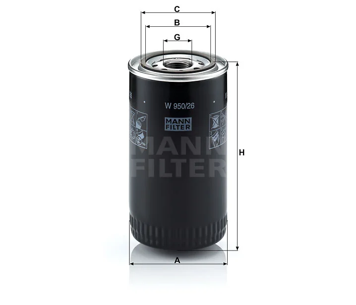Mann-Filter - W 950/26 - Oil filter (spin-on)