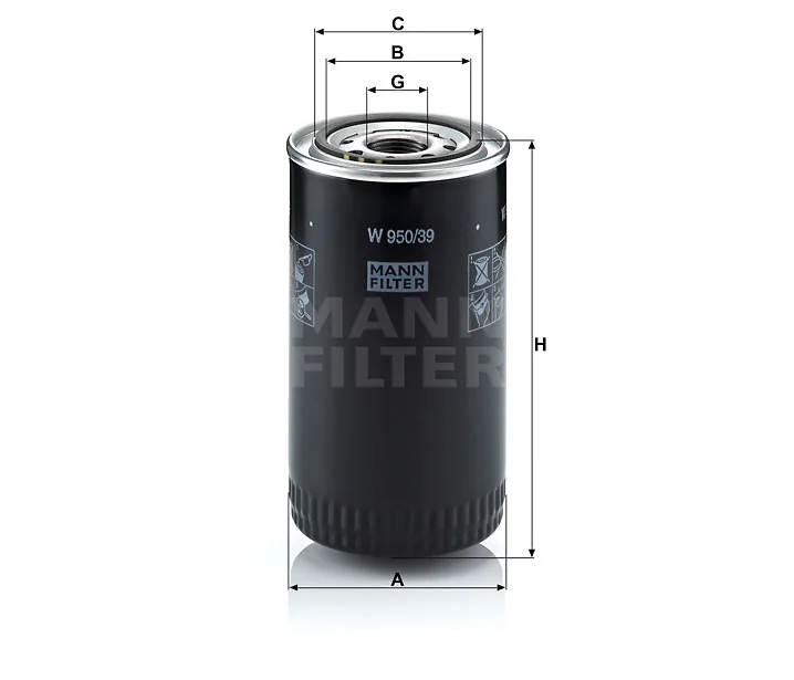 Mann-Filter - W 950/39 - Oil filter (spin-on)