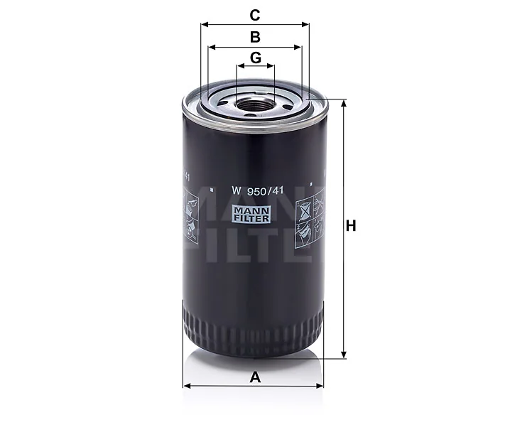 Mann-Filter - W 950/41 - Oil filter spin-on