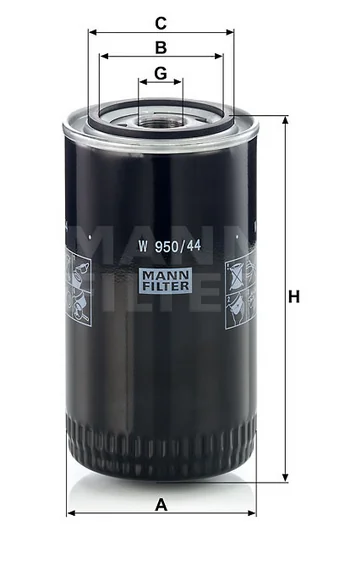 Mann-Filter - W 950/44 - Oil filter (spin-on)