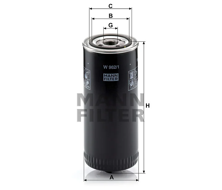 Mann-Filter - W 962/1 - Oil filter (spin-on)