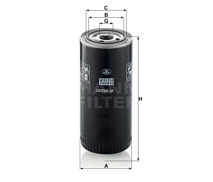 Mann-Filter - W 962/27 - Oil filter (spin-on)
