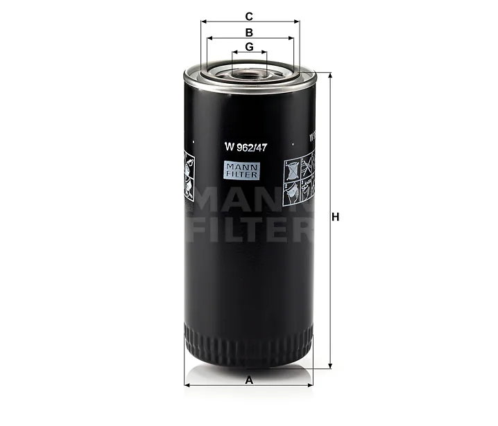 Mann-Filter - W 962/47 - Oil filter (spin-on)