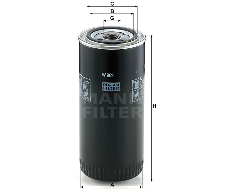 Mann-Filter - W 962 - Oil filter spin-on
