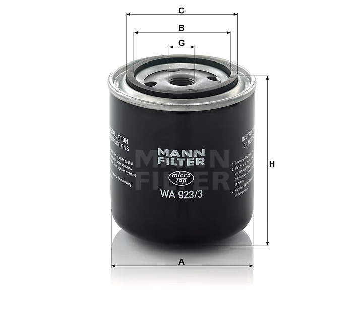 Mann-Filter - WA 923/3 - Coolant filter spin-on