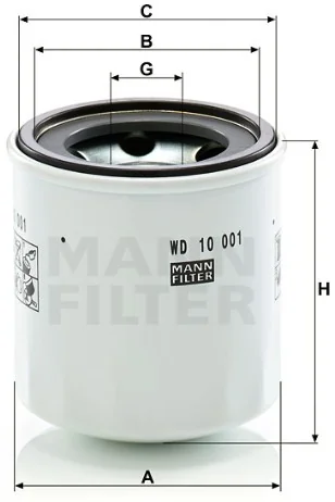 Mann-Filter - WD 10 001 x - Oil filter spin-on