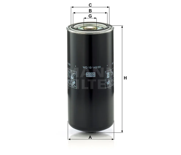 Mann-Filter - WD 13 145/20 - Oil filter (spin-on)