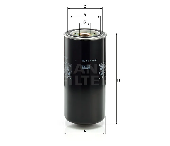 Mann-Filter - WD 13 145/8 - Oil filter spin-on