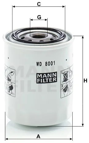 Mann-Filter - WD 8001 - Oil filter (spin-on)