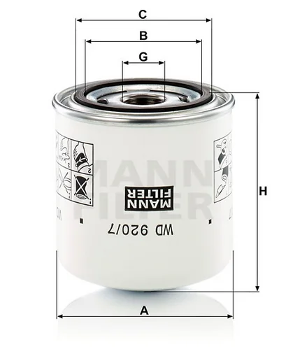 Mann-Filter - WD 920/7 - Oil filter (spin-on)