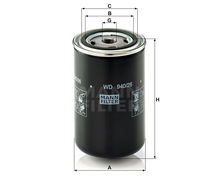 Mann-Filter - WD 940/26 - Oil filter