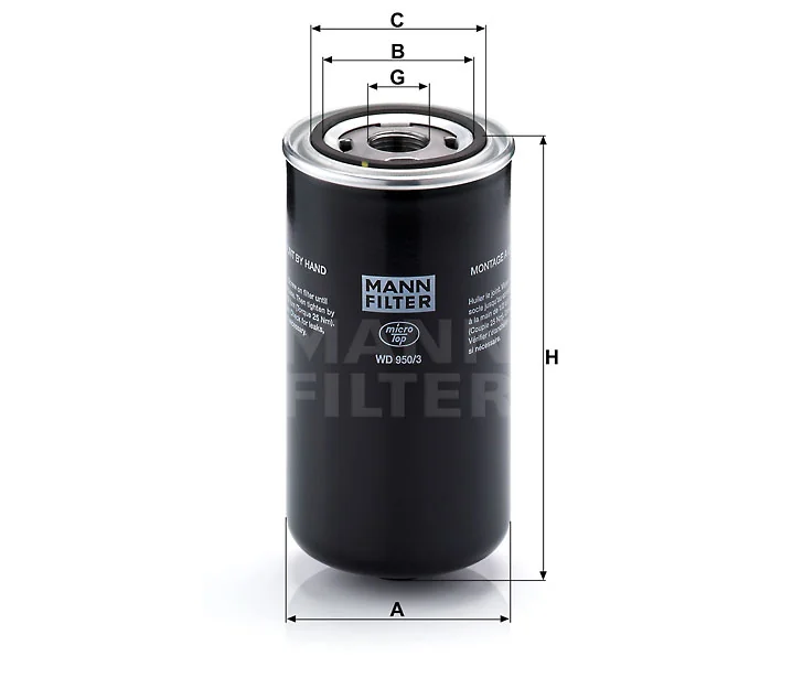 Mann-Filter - WD 950/3 - Oil filter (spin-on)