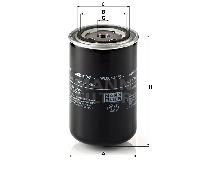 Mann-Filter - WDK 940/5 - Fuel filter