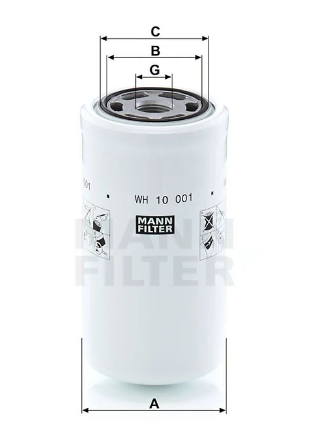 Mann-Filter - WH 10 001 - Oil filter (spin-on)