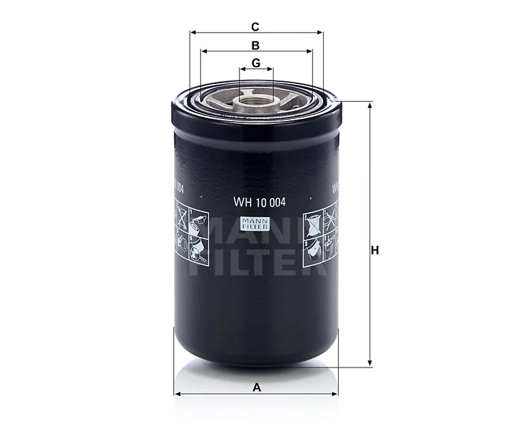Mann-Filter - WH 10 004 - Hydraulic filter spin-on