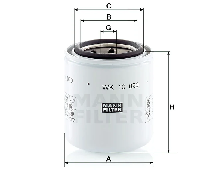 Mann-Filter - WK 10 020 - Fuel filter spin-on
