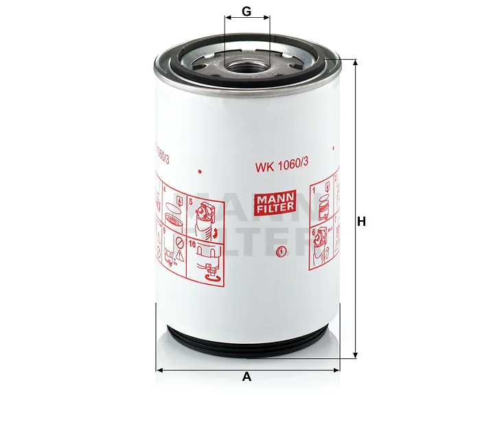 Mann-Filter - WK 1060/3 x - Fuel filter
