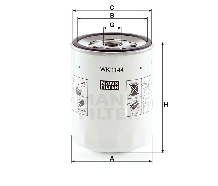 Mann-Filter - WK 1144 - Fuel filter spin-on