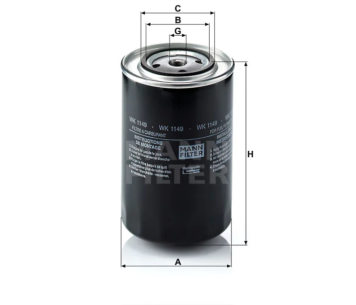 Mann-Filter - WK 1149 - Fuel filter spin-on