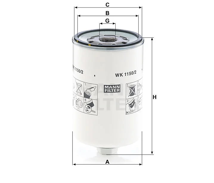Mann-Filter - WK 1150/2 - Fuel filter spin-on