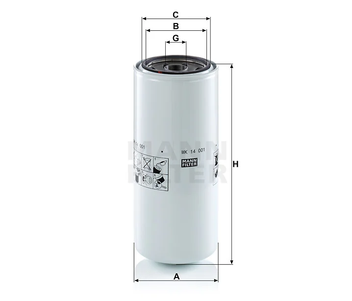 Mann-Filter - WK 14 001 - Fuel filter spin-on