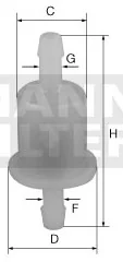 Mann-Filter - WK 21/2 (10) - Fuel filter in-line