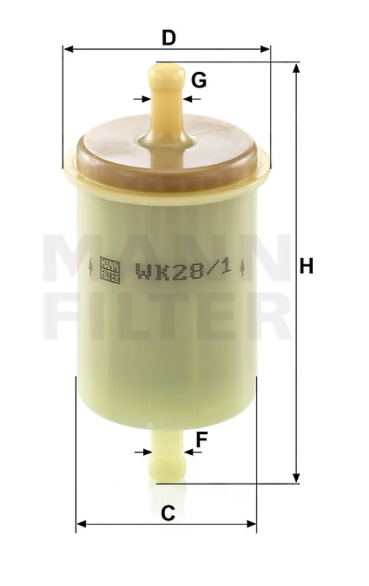 Mann-Filter - WK 28/1 - Fuel filter (in-line)