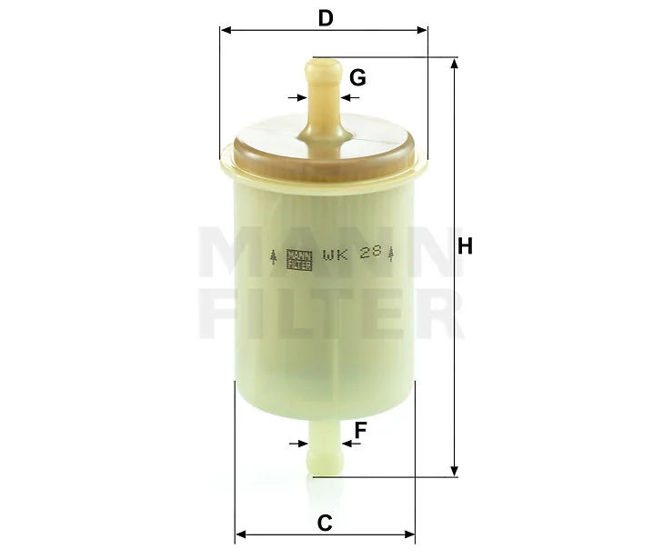 Mann-Filter - WK 28 - Fuel filter in-line