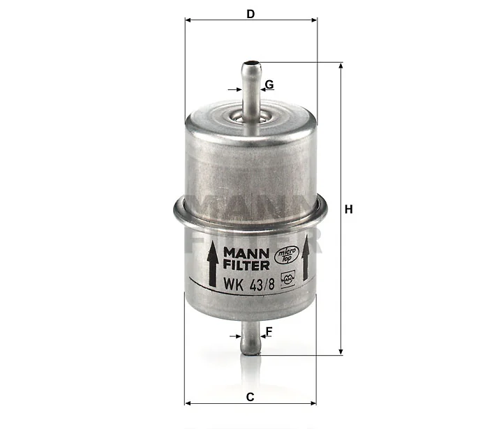 Mann-Filter - WK 43/8 -Auslaufartikel- - Fuel filter in-line