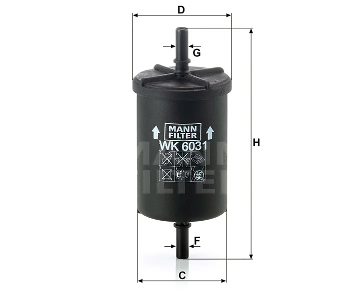 Mann-Filter - WK 6031 - Fuel filter in-line