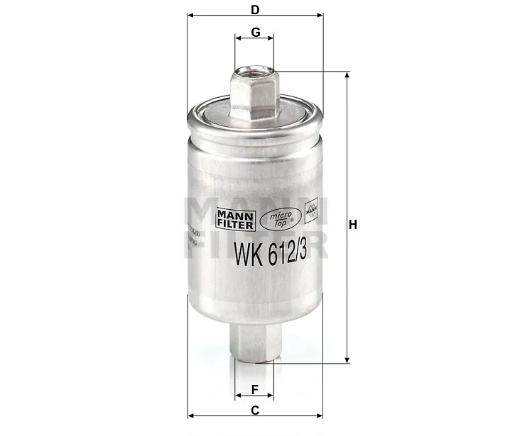 Mann-Filter - WK 612/3 - Fuel filter in-line