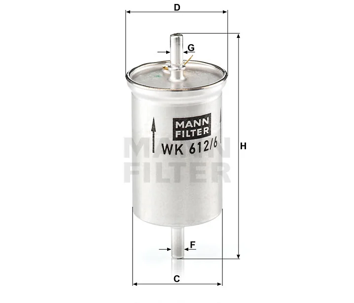 Mann-Filter - WK 612/6 - Fuel filter