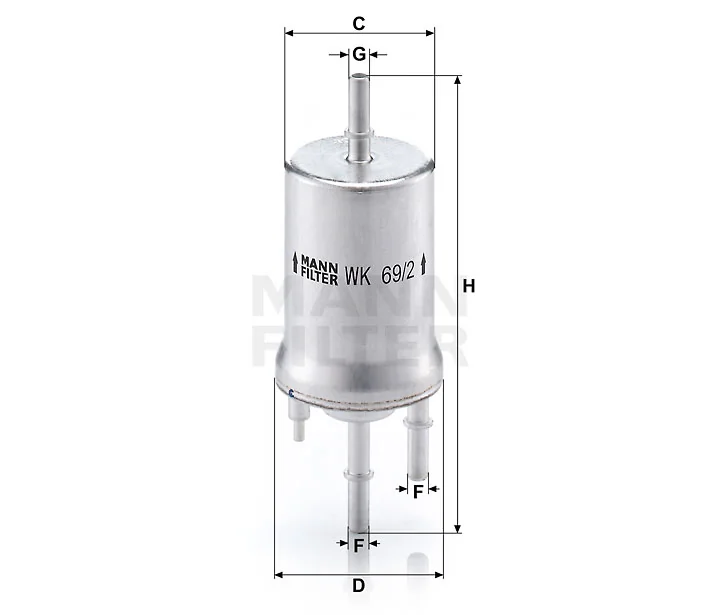 Mann-Filter - WK 69/2 - Fuel filter