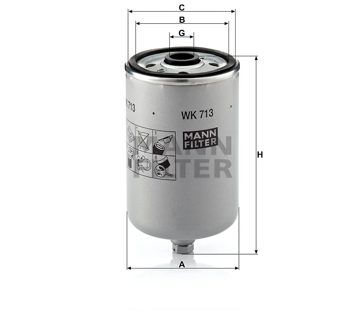 Mann-Filter - WK 713 - Fuel filter spin-on