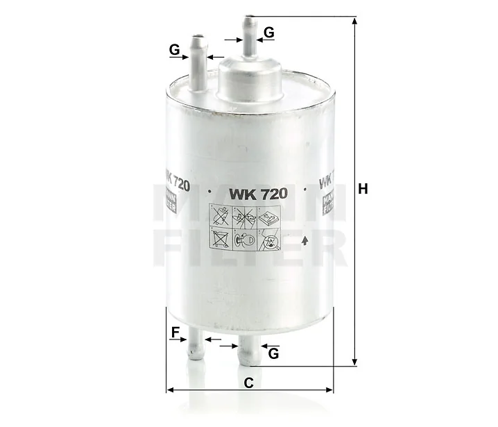 Mann-Filter - WK 720 - Fuel filter in-line
