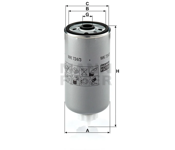 Mann-Filter - WK 724/3 - Fuel filter